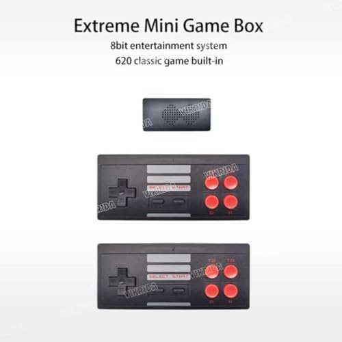 Image of VikriDA Geniun Quality Extreme Mini Plug and Play Wireless Game Box HD 1080p TV Retro Video Game for Kids 620 Extreme Mini Game Box 8 Bit Retro Games for up to 2 Players
