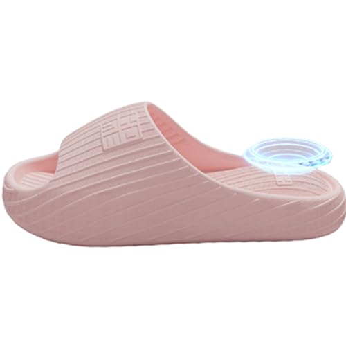 VENYAA Hombres y Mujeres Arco de fútbol Zapatillas de Masaje,Verano baños hoteles Eva Zapatillas,Antideslizantes Interiores baño Pareja Sandalias(Size:EU 36/37,Color:Rosa)
