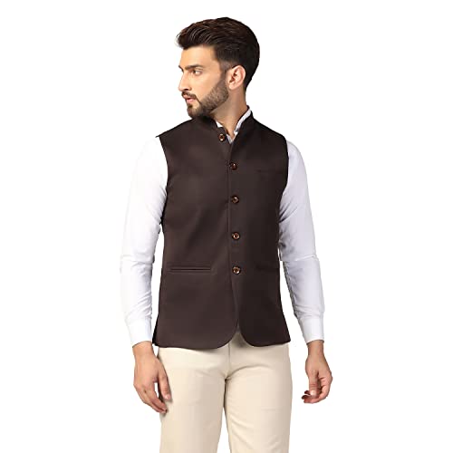 Image of TAHVO Men's Cotton Blend Nehru Jacket
