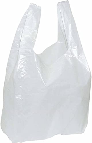 ZCENTER Bolsas de Plástico Tipo Camiseta Resistentes, Reutilizables y Recicladas Tamaño Cumple Normativa Aptas Uso Alimentario Paquete de 200 unidades(35x50CM)