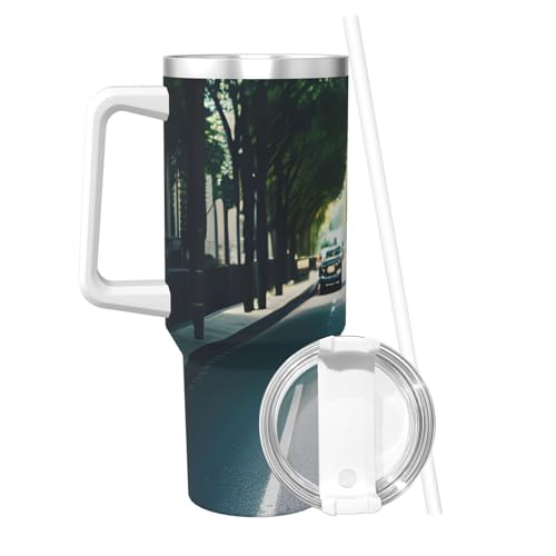FSCEV Auto und Fahrrad 1,2 l Ice Bully mit Griff, Edelstahl, vakuumisoliert, Kaffee-Eisbecher, Wasserbecher