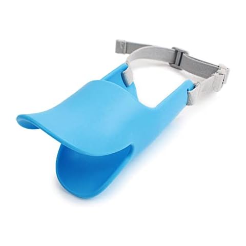 NACOCO Anti Bite Duck Mouth Shape Dog Mouth Covers Anti-Called Muzzle Masks Pet Mouth Set Bite-Proof Silicone Material (Blue, S) Cover