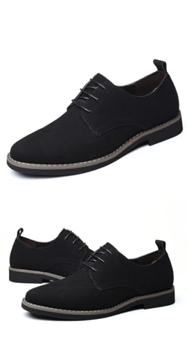 Men's Suede Oxford Dress Shoes Classic Pointed Comfortable Business Casual Lace-Up Non-Slip Shoes4