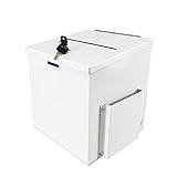 FixtureDisplays® White Metal Donation Box Collection Box Tithes Offering Drop Ballet 8.5X8X9.5 10918-WHITE-RIVETP-NF