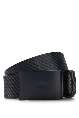 Ceinture cuir BOSS Tion-Carbon noire pour vos tenues business et casual