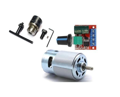 Aluminium Sp Electron Dc Motor Rs-775 12V High Torque High Power Low Noise 12000Rpm With Motor Speed Controller & Drill Chuck Set For Dc 775 Motor (Set Of 3 Items) (B0D3C3Z4QQ) Amazon Price History, Amazon Price Tracker