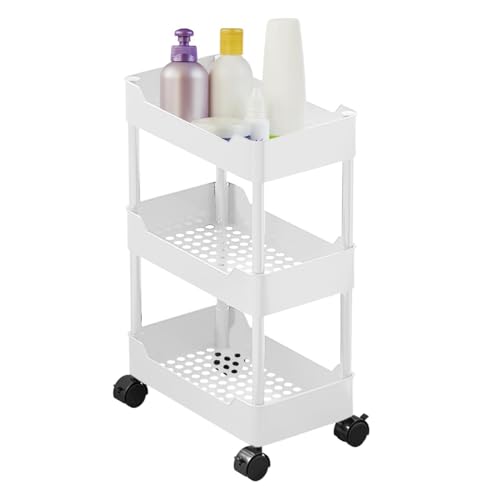 Organisateur de chariot mobile, chariot de rangement mince de plate-forme à plusieurs niveaux, rack roulant pour l'organisation à domicile et économie d'espace, étagère portable pour la chambre, la sa