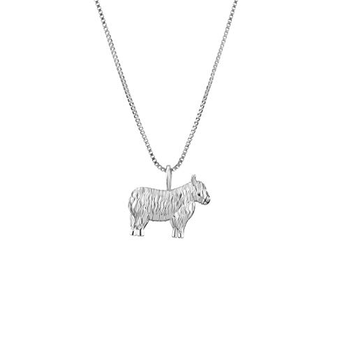 MAIDEARS 3D Cow Jewelry for Women Girls 925 Sliver Cow Pendant Necklace Adorable Cow Gift for Women