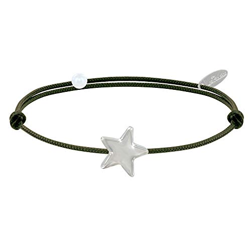 Image of LES POULETTES BIJOUX - Sterling Silver 925 Link Bracelet Star - Classics - Deep Green