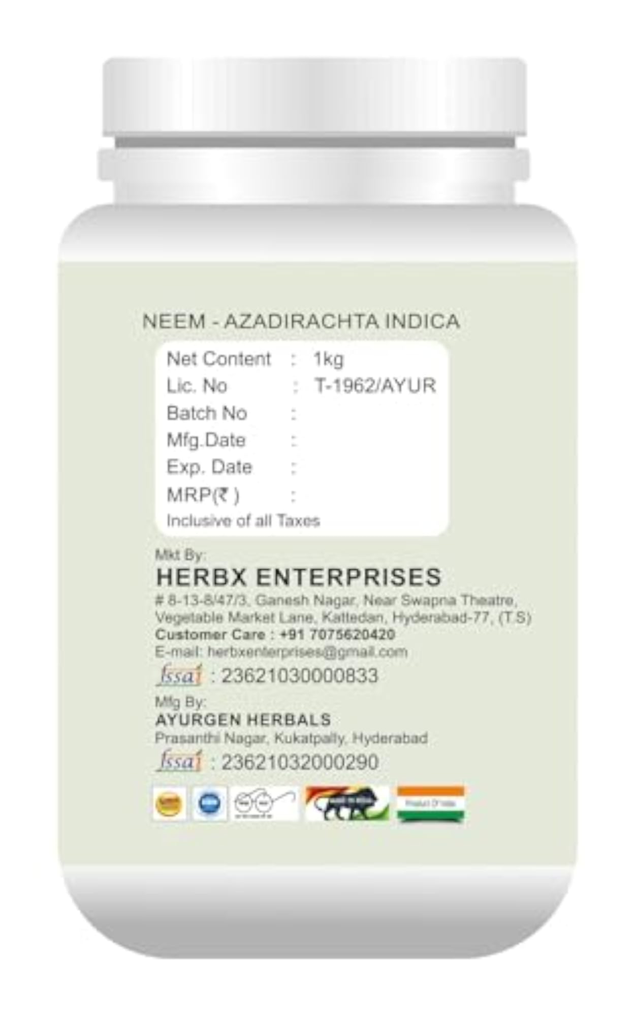 100% Pure Neem Powder - 1KG for Wellness