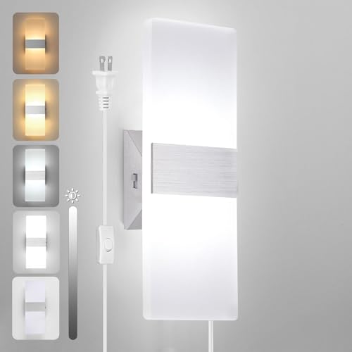 TRLIFE Modern Wall Sconce, Adjustable 4 Color Temperature LED Wall
