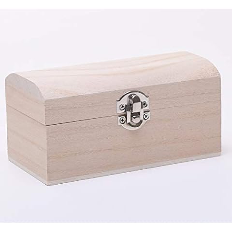 15cm Wooden Pirate Treasure Chest with Latch Cover