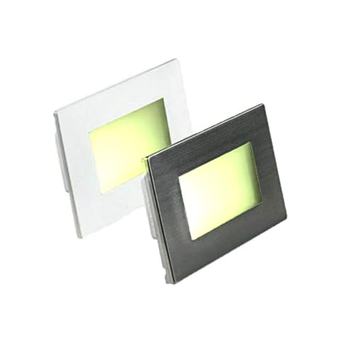 Partenopea Faretto segnapassi da esterno lampada muro parete IP65 LED CCT SWITCH 3W da incasso scatola cassetta 503 scale viale gradini (luce calda naturale fredda cornice bianca e silver)