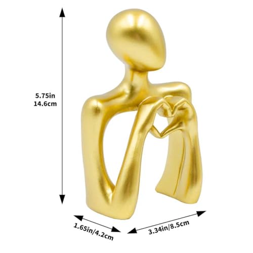 Escultura Abstracta Dorada con Corazón para Decoración miniatura 6