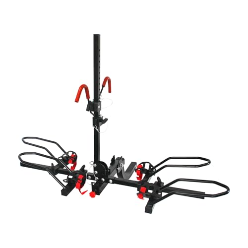 Hitch Bike Rack, 2-Bike Hitch Mount Bike Rack for Standard, Fat Tire and Electric Bicycles, Fits Cars, Trucks, SUVs, and Minivans, Folding Design, 220 lbs Capacity (Bent)