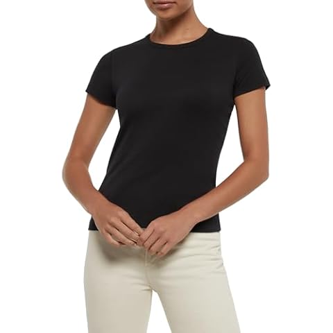 Three Dots Women's Short Sleeve Top, Black Cover
