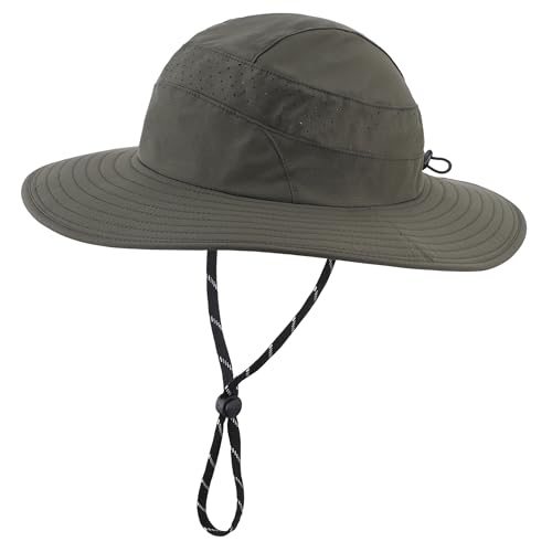 Image of Connectyle UPF 50+ Wide Brim Sun Hat for Men Women UV Protection Bucket Hats Outdoor Breathable Safari Hat for Fishing Hiking
