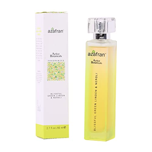 Image of Azafran Active Botanicals Fragrances | Blissful Green Linden & Neroli Scent Perfume For Men & Women | Long Lasting Fragrance | 80ml