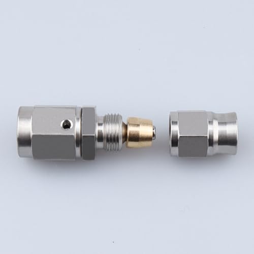 Image of Stainless Steel Straight Swivel Female -3AN 3 /8-24 Thread to AN3 Teflon PTFE Hose End Brake Fitting with Brass Olive Insert