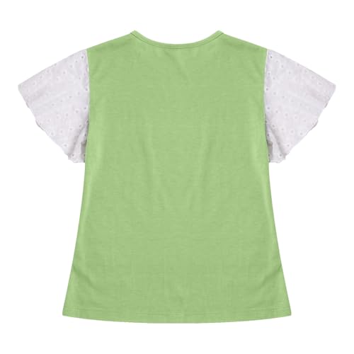 Girls Eyelet Lace Ruffled Sleeve T-Shirt Color Block Tunic Blouse Crewneck Tops for Tween Girls Cute Tees Summer T-Shirt3