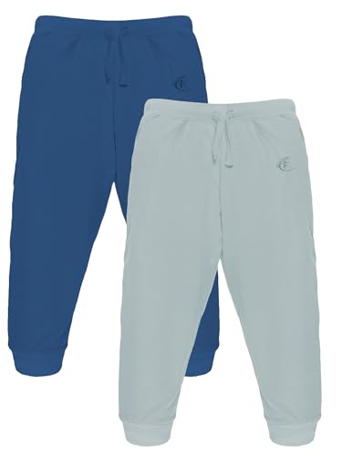 Image of KiddoPanti 100% Cotton Track Pants for Boys & Girls | Soft Single Jersey Fabric | Elastic Waist with Drawcord | Full Length with Rib Hem & Pockets | Joggers for Kids