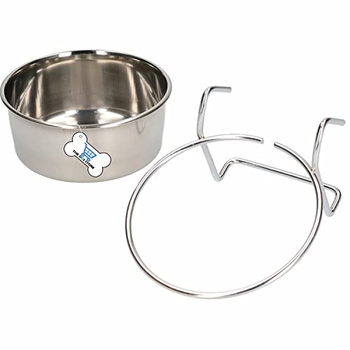 Image of Bird Feeding Dish Cups, Parrot Food Bowl Clamp & Hook Holder Stainless Steel Coop Cup Bird Cage Water Bowl Small Animals,Birds,Parrots, Pigeons, Hamsters,Guinea Pig (Pack of 2)