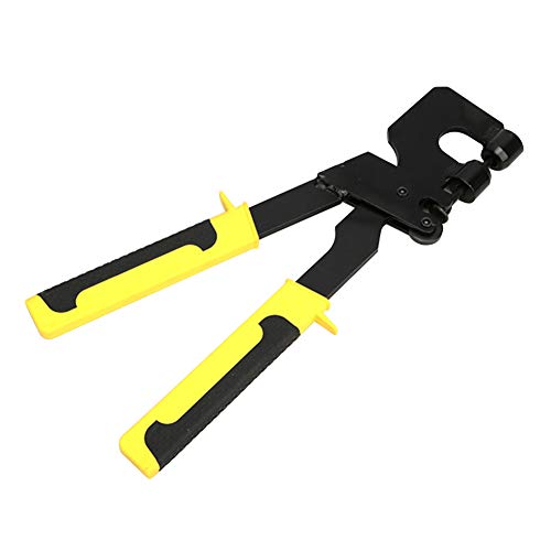 TXYFYP Crimpador De EspáRragos,Pinzas Metal Punch Lock Drywall Herramienta De Mano Crimpadora De Quilla De Una Sola Mano (Mango De Goma)