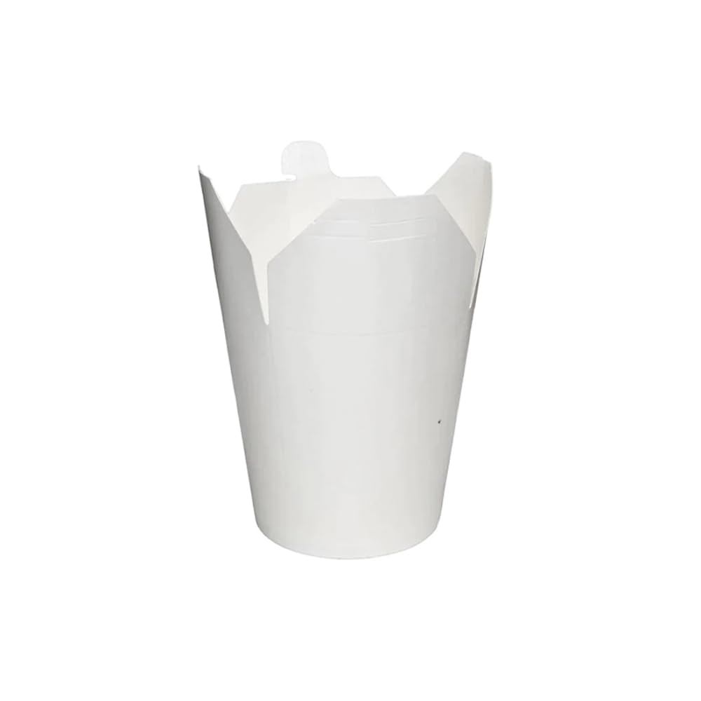 Générique 500 Pots à Pâtes en Carton Blanc 960 ml – Contenants Alimentaires Pratiques et Étanches pour Plats à Emporter, Nouilles, Salades et Repas à emporter