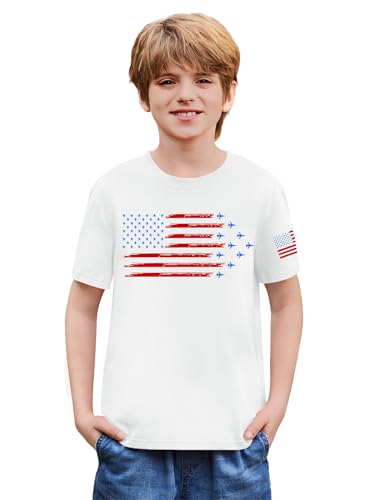 Image of BesserBay Unisex Kids July 4th Amarican Flag Top Patriotic Funny T-Shirt 6-14 Years