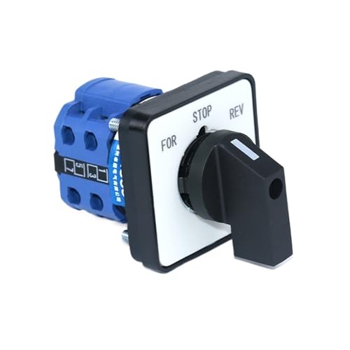 Interrupteur de transfert à came universel 3 voies, 2 phases, 8 bornes, marche avant/arrière, 20 A, LW28, 48/64 mm, montage sur panneau, 1 pièce, SZW26/LW26-20(D202.2 64X64mm)