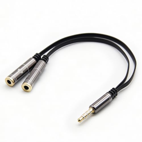 Image of ZORBES Headset Splitter 3.5mm Headphone Mic Splitter Cable for Headset with Separate Stereo Audio and Microphone Jacks Y Splitter Cable Male to Female Compatible with Smartphone Tablet Laptop