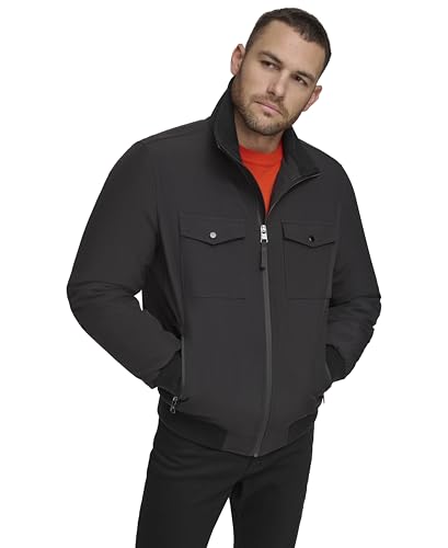 Image of Calvin Klein Men's Flextech Solid Bomber Jacket