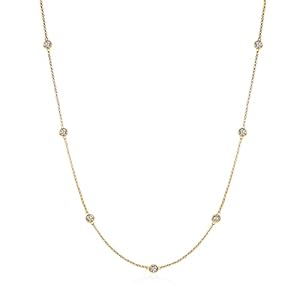 namana Sierlijke ketting voor dames, zilver, goud of roségoud, lange halskettingen voor dames, met zirkoniasteentjes, gelaagde halskettingen voor dames en tienermeisjes, met sieradenzakje