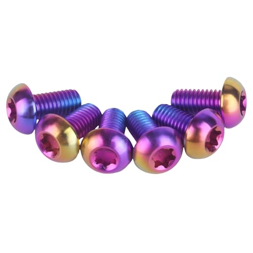 Image of 6PCS Titanium Bike Screw M5x10mm Bicycle Disc Brakes Rotor Bolts Torx T25 Head (Candy Colors)