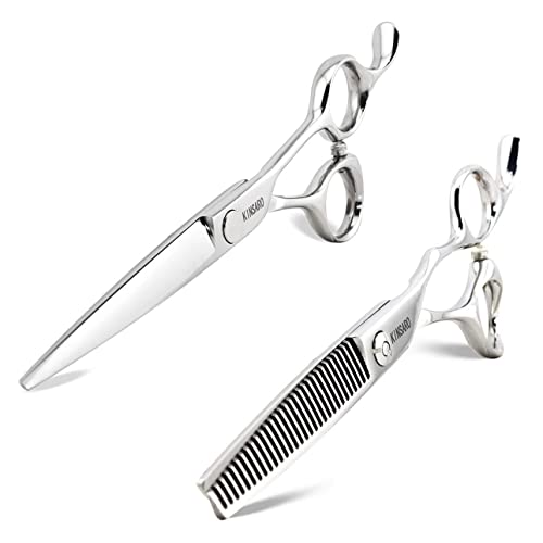 6 INCH hair scissors professional hair cutting scissors haircut scissors and 6 INCH hair thinning scissors thinning shears Kinsaro 6 INCH hair scissors professional hair cutting scissors haircut scissors and 6 INCH hair thinning scissors thinning shears Kinsaro