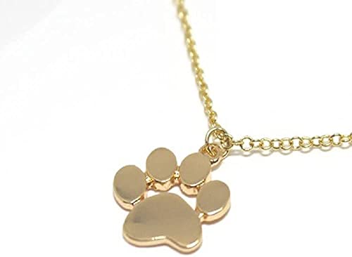 Collar con colgante de pata de perro y gato, bonito collar de plata con colgante de huellas delicadas, joyería minimalista para mujeres y niñas, plata fuerte y duradera