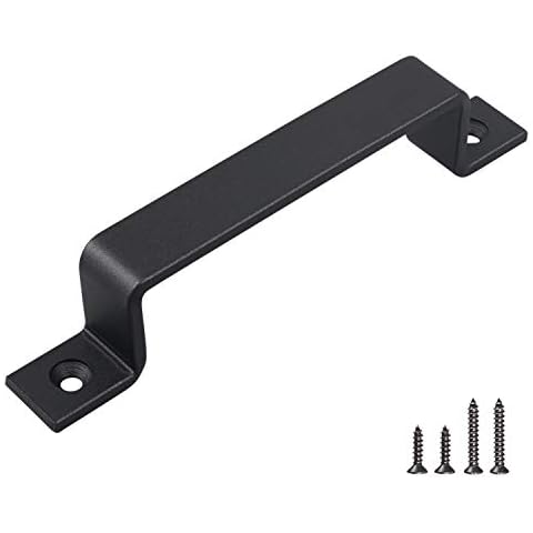 FaithLand Barn Door Handle, Black 8 inch Gate Handle, Door Pull, Pull Handle for Sliding Barn Door Gate Cabinet Closet Drawer Garage Shed Cover
