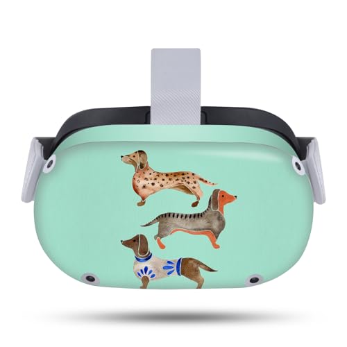 Head Case Designs Officially Licensed Cat Coquillette Dachshunds Art Mix Vinyl Sticker Skin Decal Cover Compatible with Meta Quest 2