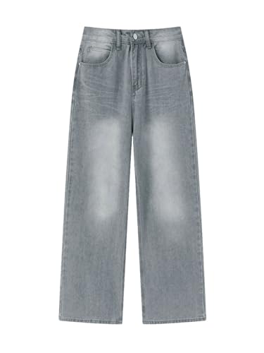 Men Vintage Baggy Jeans Harajuku Casual Y2k Pants Straight High Street Wide Denim Trousers