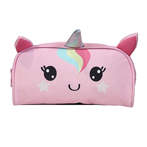 BAGTROTTER Trousse Scolaire rectangulaire 3D Licorne Kids Rose Cover