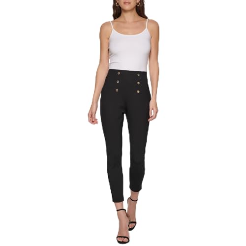 DKNY Women's Slim Fit Metallic Detail Pant