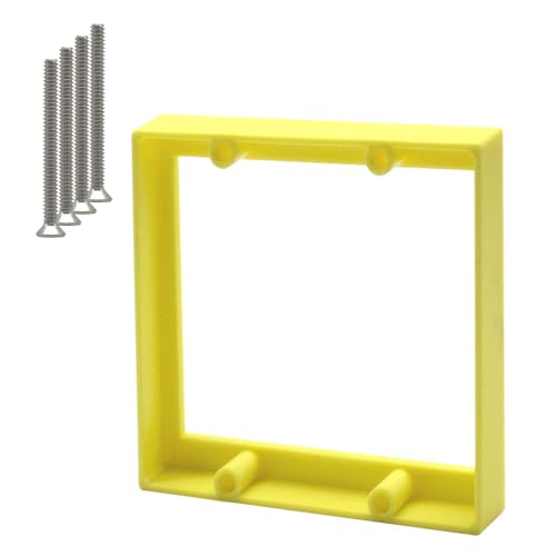 Double Gang Receptacle Outlet Box Extenders 1/2",Include 4Screws (6-32 x 1.25),2 Gang Receptacle Box for Electrical Outlet Box & Electrical Outlet Switches,Yellow (Pack of 1)