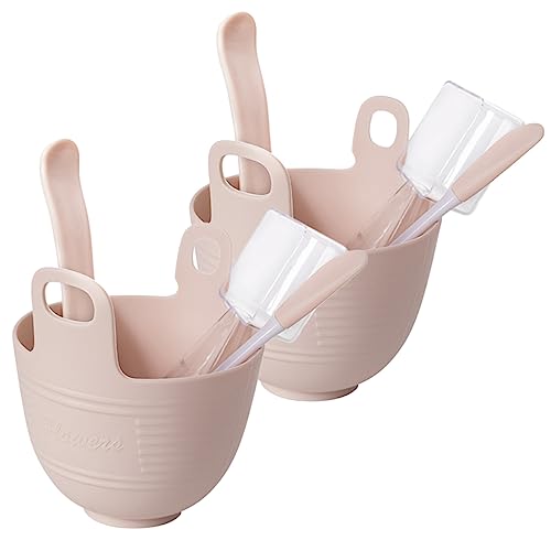 TOVINANNA Diy Face Mask Mixing Bowl Set Spa Mask Bowl 2 Set Silicone Mixing Tool