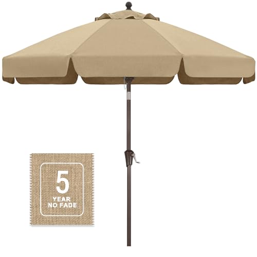 Image of MASTERCANOPY 9ft Olefin Valance Patio Umbrella Light Brown