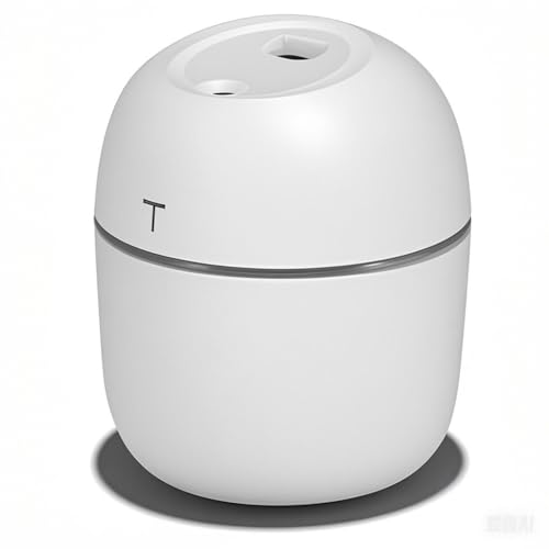 Luftbefeuchter, 220 ml, weißer Desktop-Luftbefeuchter, Mini-Aroma-Diffusor, USB-betriebener Luftverdampfer, ätherisches Öl, Diffusor, kühler Nebel, Aroma-Luftbefeuchter für Zuhause, Büro, Wohnheim, Au