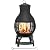 BALI OUTDOORS Fire Pit Wood Burning Chiminea Outside Fireplace Patio Small Firepit, Size 17.7" W x 35.6" H, Brown-Black