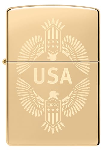 Encendedor Zippo USA Latón Pulido Alto miniatura 2