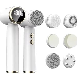 Brosse de nettoyage visage étanche silicone 6 en 1 avec technologie sonique et recharge USB