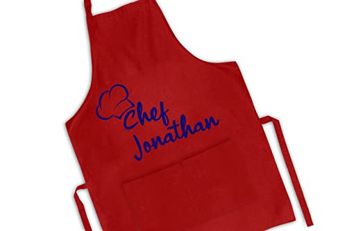 Personalized Chef Apron, Apron For Women Or Men With Pockets, Cooking Aprons For Women, Chef Apron For Men, Custom Kitchen Apron Customized Woman Man Aprons, Personalized Gift For Dad Or Mom #TOP4