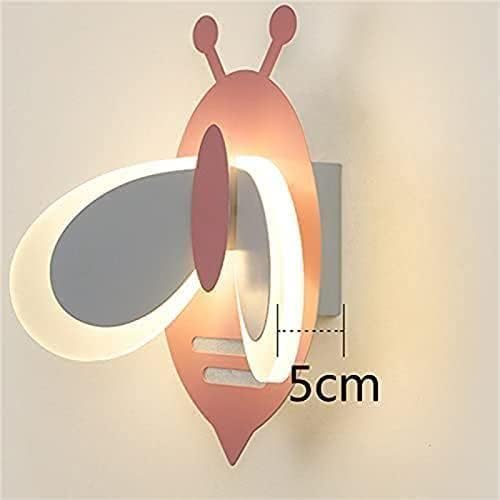 Modern LED Nursery Wall Light - Dimmable Bee Shape Lamp for Kids' Bedroom, 3 Color Temperatures, Creative Indoor Decor for Boys and Girls, Blue Bedside Lighting